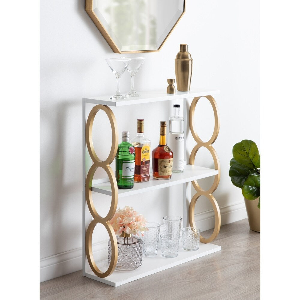 Kate and Laurel Ring Wooden 3-Tier Shelf - 28x8x31