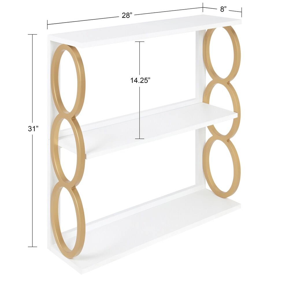 Kate and Laurel Ring Wooden 3-Tier Shelf - 28x8x31