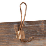Kate and Laurel Skara Wall Coat Rack Wood with 5 Metal Hooks, Rose Gold - Copper