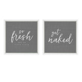 Kate and Laurel Sylvie Bathroom Framed Canvas Art Set - White
