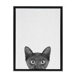 Kate and Laurel Sylvie Black Kitten Framed Canvas by Simon Te of Tai Prints