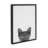 Kate and Laurel Sylvie Black Kitten Framed Canvas by Simon Te of Tai Prints