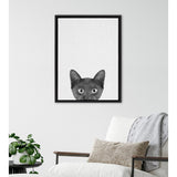 Kate and Laurel Sylvie Black Kitten Framed Canvas by Simon Te of Tai Prints