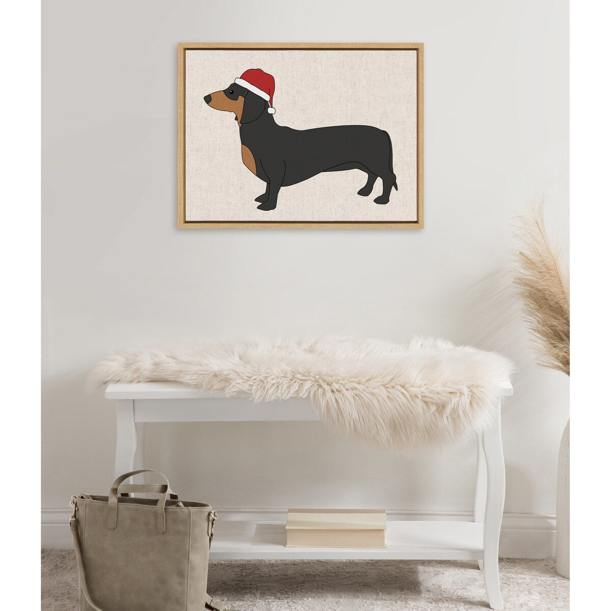 Kate and Laurel Sylvie Dachshund Framed Canvas by Jake Goossen