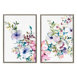 Kate and Laurel Sylvie Ink Wash Floral Framed Canvas by Emma Daisy
