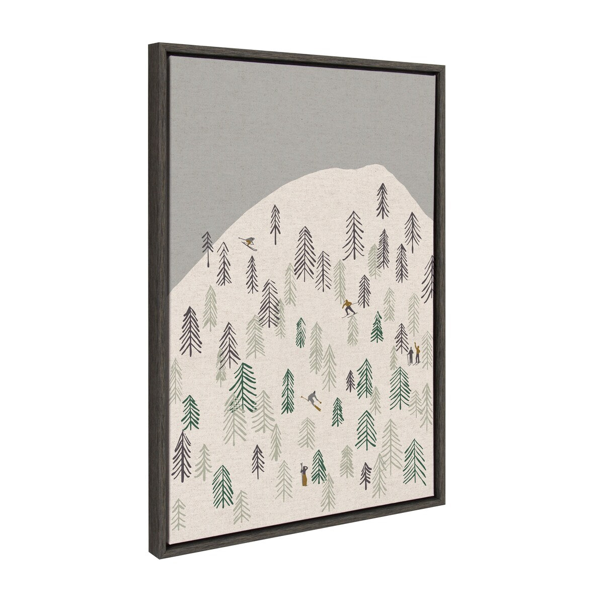 Kate and Laurel Sylvie New Nostalgia Skiers Framed Canvas by Hannah Beisang