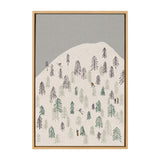 Kate and Laurel Sylvie New Nostalgia Skiers Framed Canvas by Hannah Beisang