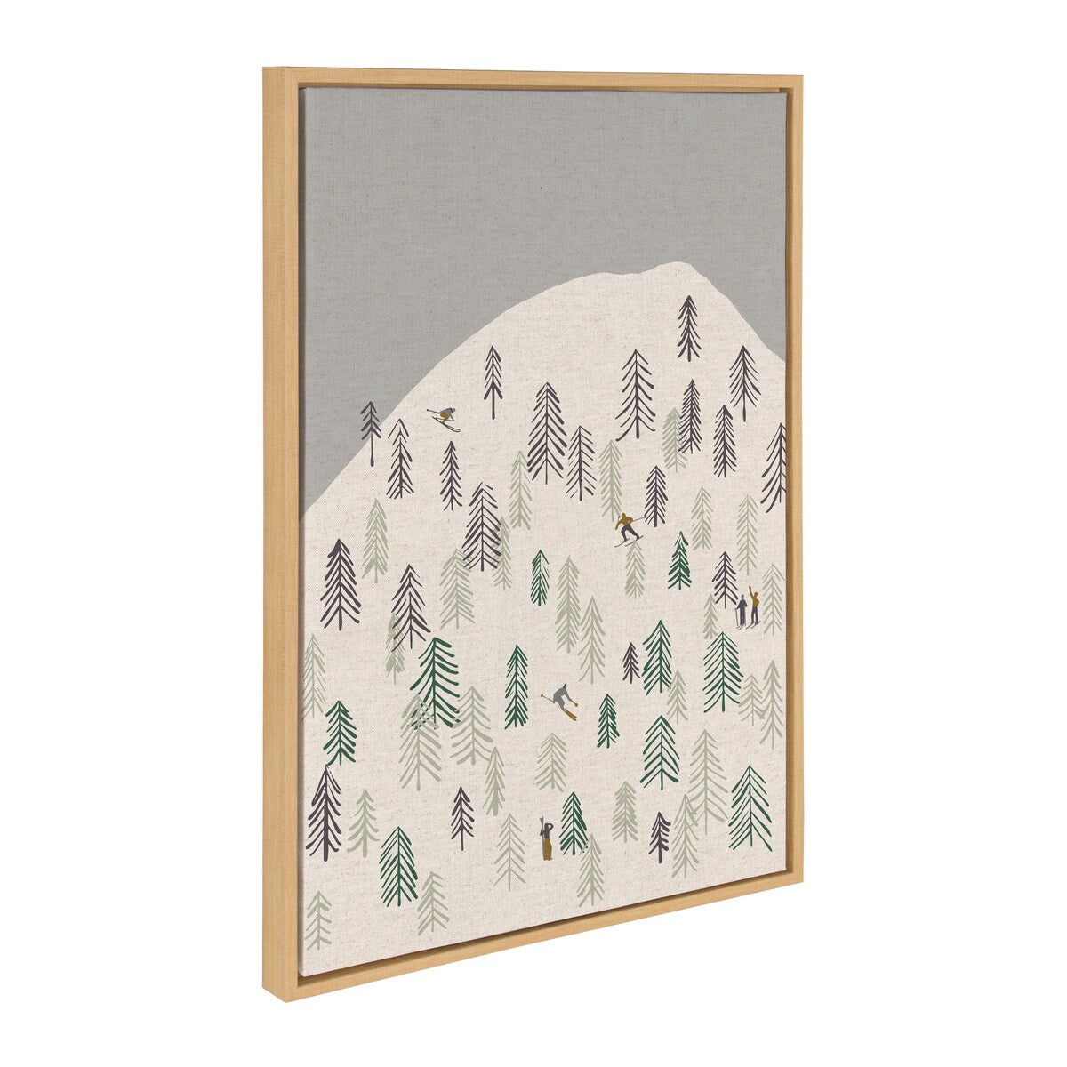 Kate and Laurel Sylvie New Nostalgia Skiers Framed Canvas by Hannah Beisang