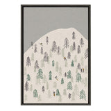 Kate and Laurel Sylvie New Nostalgia Skiers Framed Canvas by Hannah Beisang