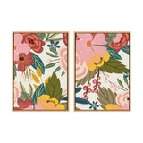 Kate and Laurel Sylvie Softly 1 and 2 Framed Canvas Art by Mia Charro