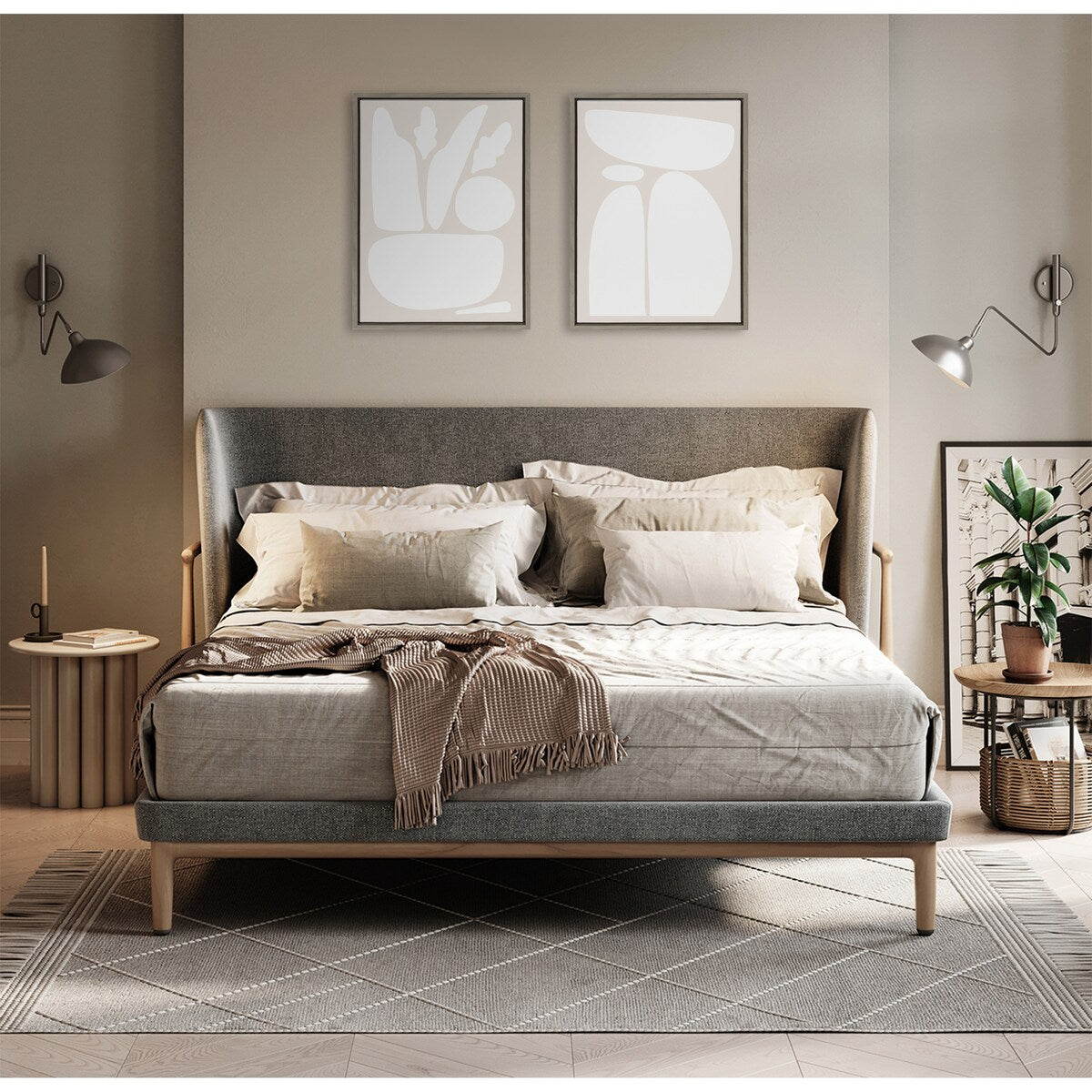 Kate and Laurel Sylvie Zen Neutral Canvas by Creative Bunch Studio
