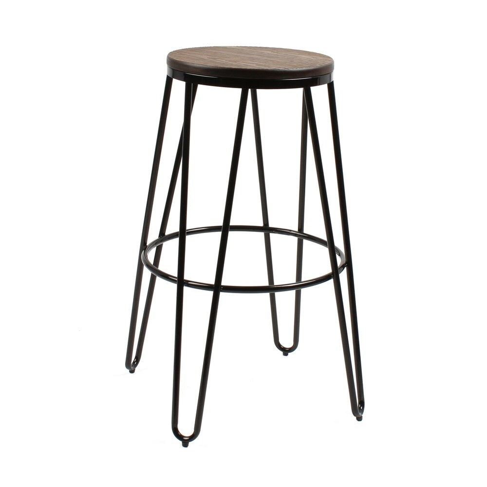 Carbon Loft Hall Wood and Metal Bar Stools (Set of 4)
