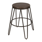 Carbon Loft Hall Wood and Metal Bar Stools (Set of 4)
