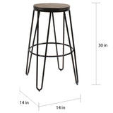 Carbon Loft Hall Wood and Metal Bar Stools (Set of 4)