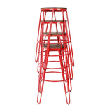 Carbon Loft Hall Wood and Metal Bar Stools (Set of 4)