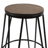 Carbon Loft Hall Wood and Metal Bar Stools (Set of 4)