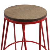 Carbon Loft Hall Wood and Metal Bar Stools (Set of 4)