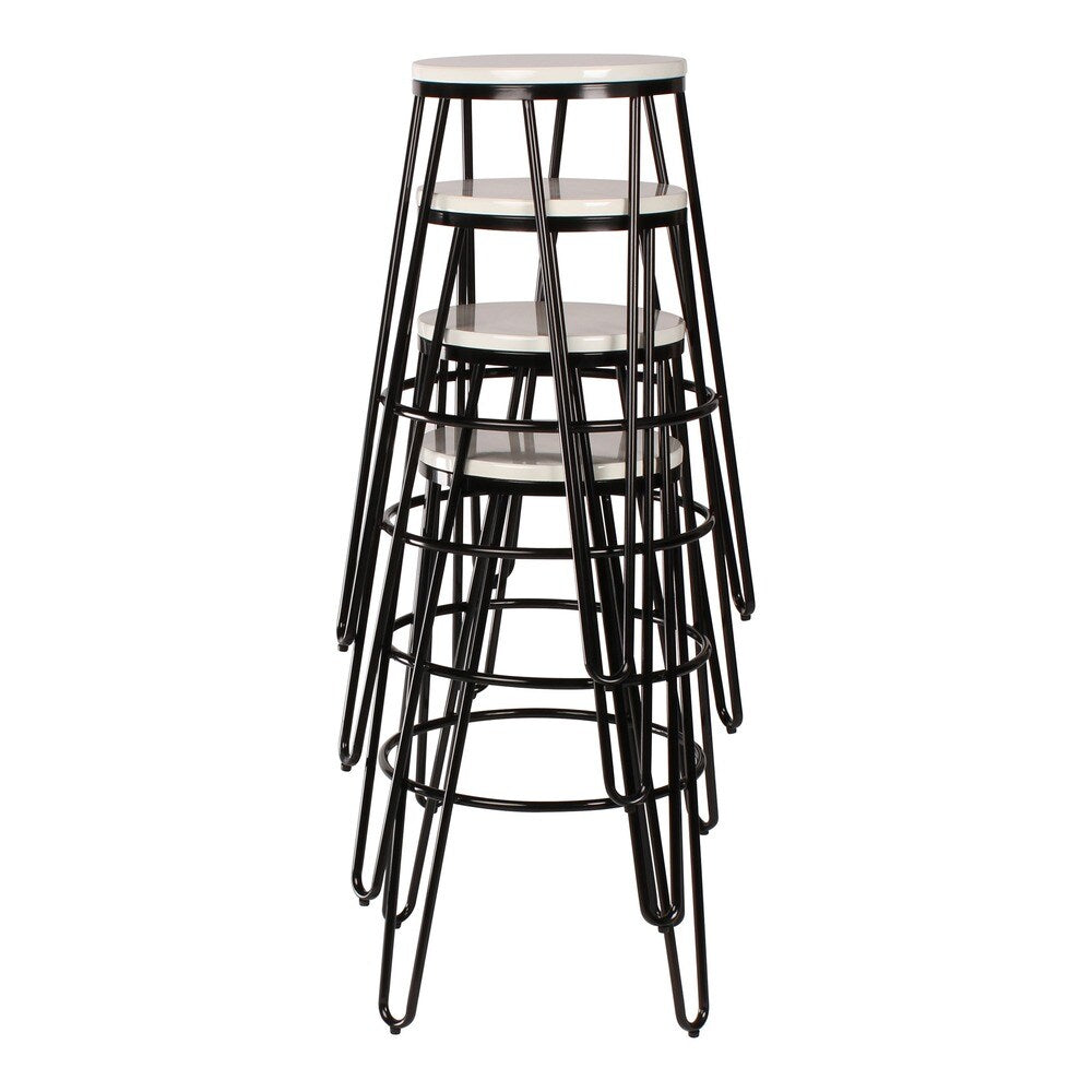 Carbon Loft Hall Wood and Metal Bar Stools (Set of 4)