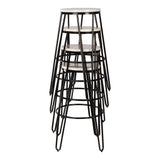 Carbon Loft Hall Wood and Metal Bar Stools (Set of 4)