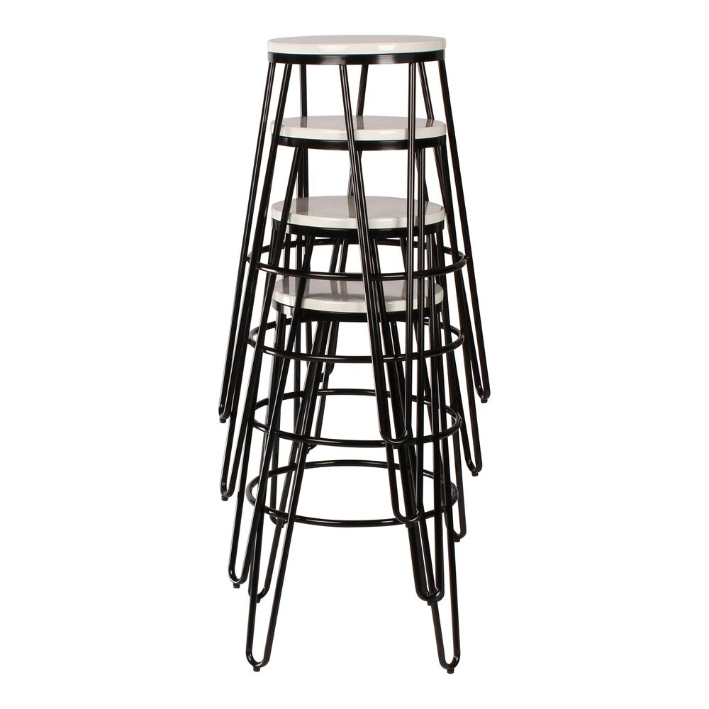 Carbon Loft Hall Wood and Metal Bar Stools (Set of 4)