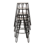Carbon Loft Hall Wood and Metal Bar Stools (Set of 4)