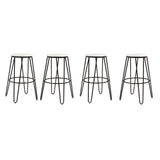 Carbon Loft Hall Wood and Metal Bar Stools (Set of 4)