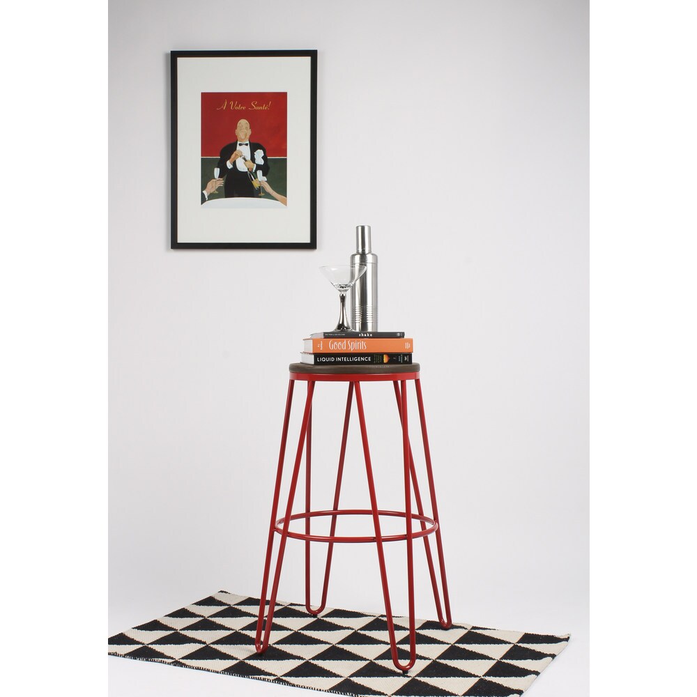 Carbon Loft Hall Wood and Metal Bar Stools (Set of 4)