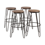 Carbon Loft Hall Wood and Metal Bar Stools (Set of 4)