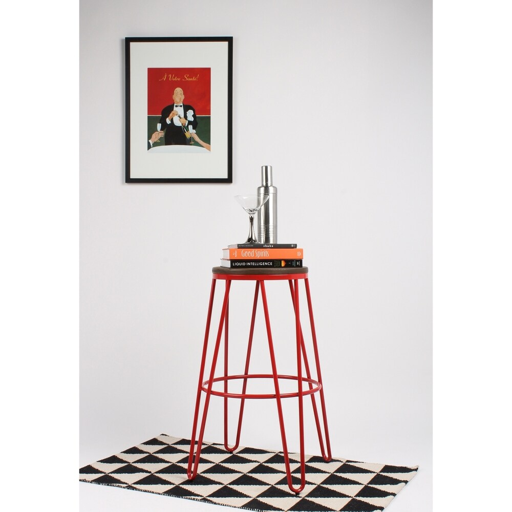 Carbon Loft Hall Wood and Metal Bar Stools (Set of 4)