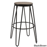 Carbon Loft Hall Wood and Metal Bar Stools (Set of 4)
