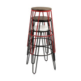 Carbon Loft Hall Wood and Metal Bar Stools (Set of 4)