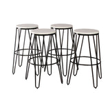 Carbon Loft Hall Wood and Metal Bar Stools (Set of 4)