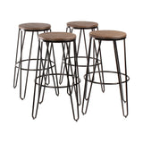 Carbon Loft Hall Wood and Metal Bar Stools (Set of 4)