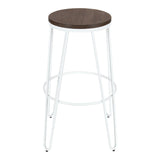 Carbon Loft Hall Wood and Metal Bar Stools (Set of 4)