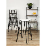 Carbon Loft Hall Wood and Metal Bar Stools (Set of 4)