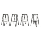 Carbon Loft Hall Wood and Metal Bar Stools (Set of 4)