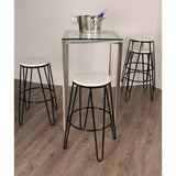 Carbon Loft Hall Wood and Metal Bar Stools (Set of 4)