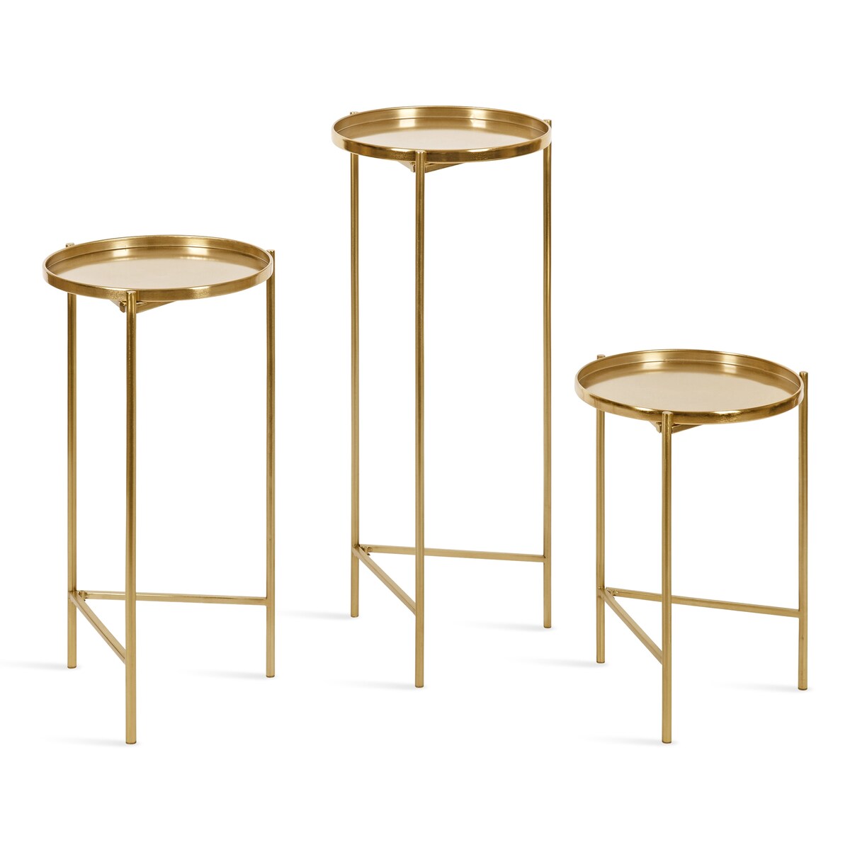 Kate and Laurel Ulani Round Metal Accent Table Set