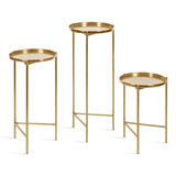 Kate and Laurel Ulani Round Metal Accent Table Set