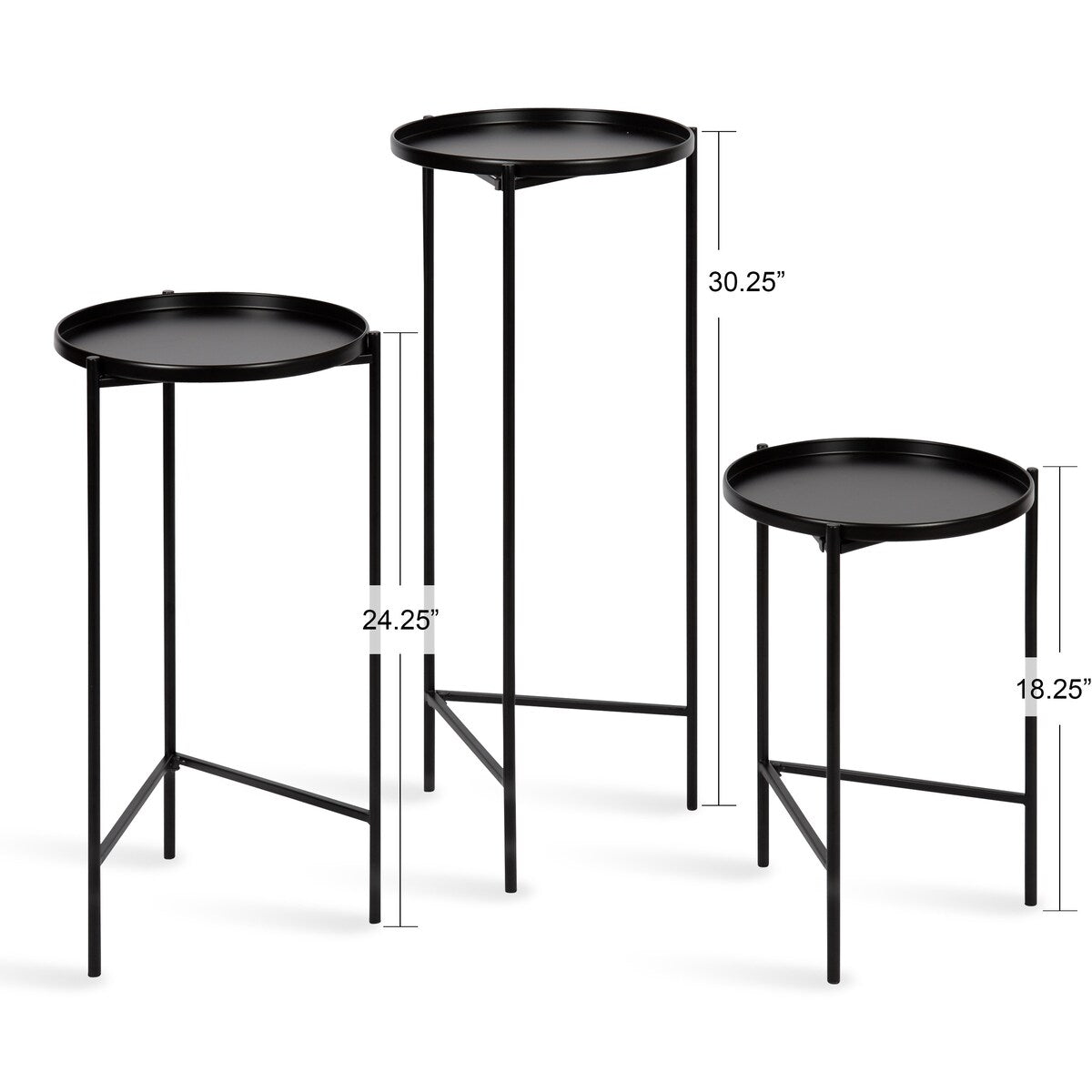 Kate and Laurel Ulani Round Metal Accent Table Set