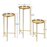 Kate and Laurel Ulani Round Metal Accent Table Set