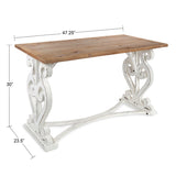 Kate and Laurel Wyldwood Rustic Carved Wood Desk