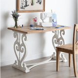 Kate and Laurel Wyldwood Rustic Carved Wood Desk