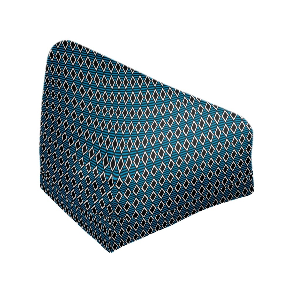 Katelyn Elizabeth Black & Blue Geometric Diamonds Bean Bag w/Filled Insert