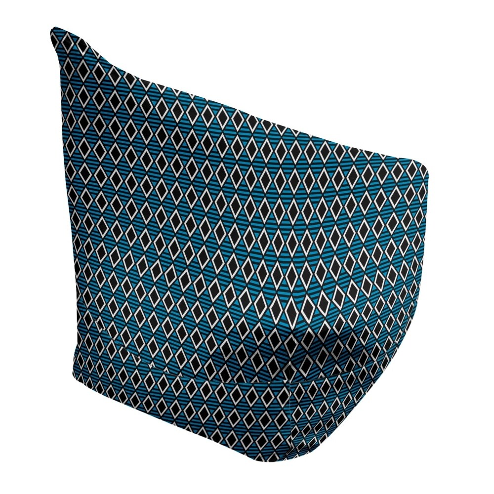 Katelyn Elizabeth Black & Blue Geometric Diamonds Bean Bag w/Filled Insert