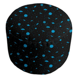 Katelyn Elizabeth Black & Blue Outer Space Pattern Ottoman