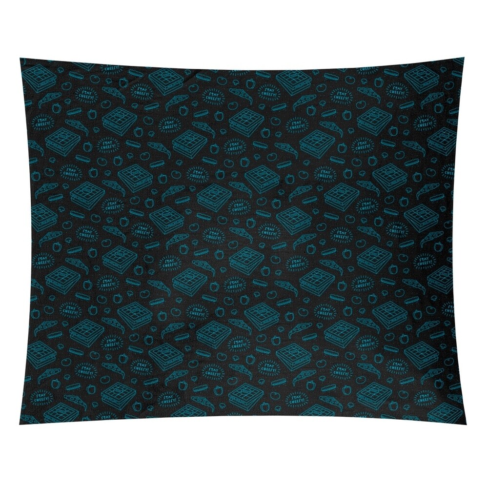Katelyn Elizabeth Black & Blue Pizza Pattern Tapestry