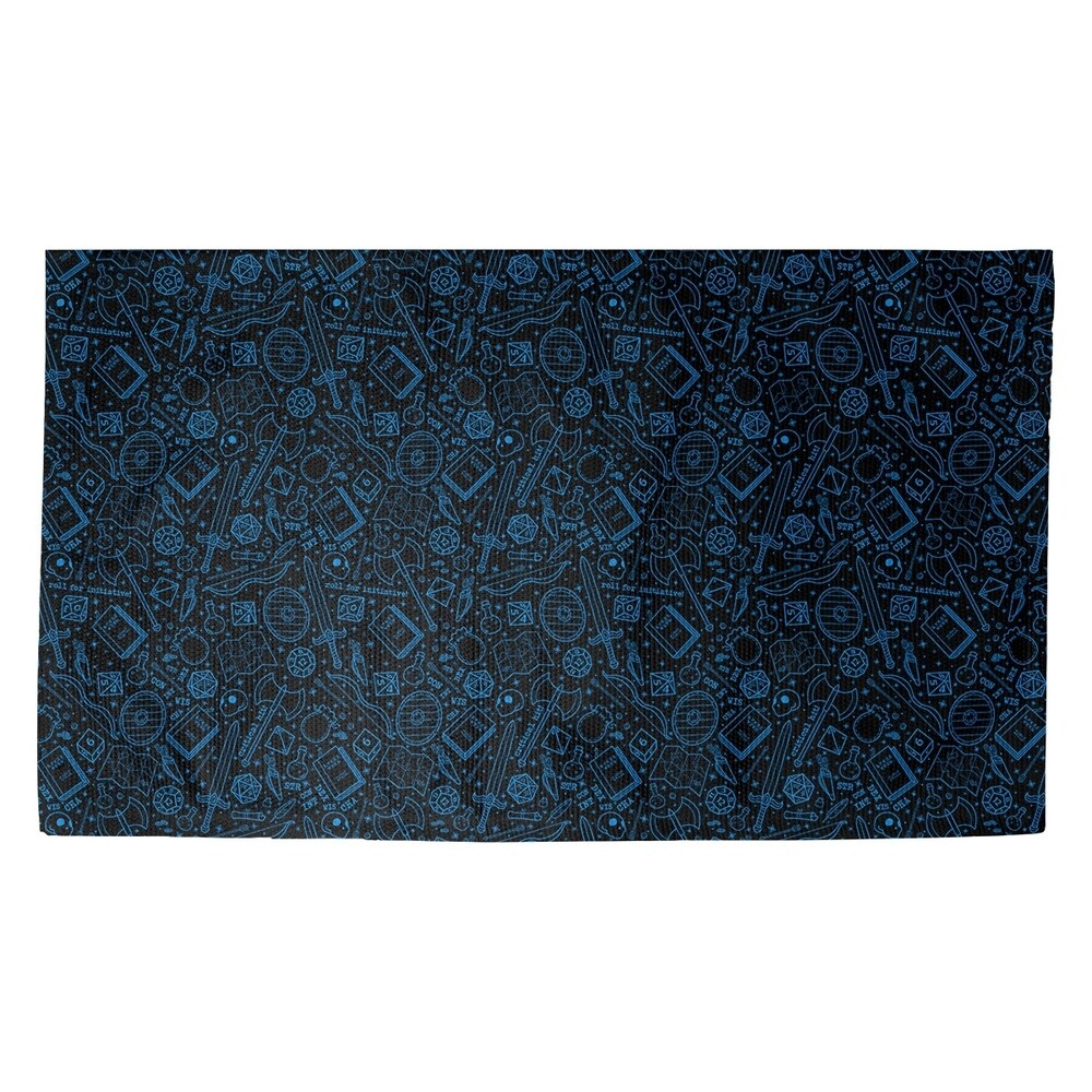 Katelyn Elizabeth Black & Blue RPG Pattern Dobby Rug