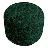 Katelyn Elizabeth Black & Green RPG Pattern Ottoman