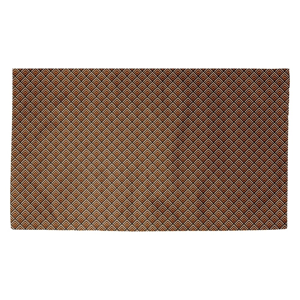Katelyn Elizabeth Black & Orange Reverse Ombre Geometric Pattern Dobby Rug